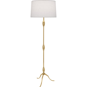 Robert Abbey Grace Floor Lamp MODERN BRASS FINISH Oyster Linen Shade