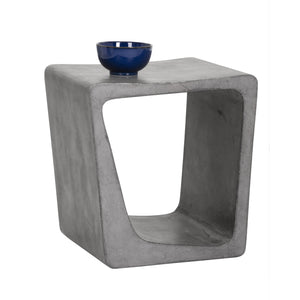 Sunpan Darwin Concrete End Table - Unique Irregular Shape, Stylish Indoor/Outdoor Accent for Any Space
