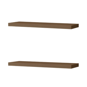 English Elm Mahogany Recessed Floating Shelf 31.5" Wide Set for Books & Decor, Minimalist Warm Gales Finish Elegance B062P252135