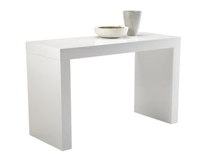 Sunpan Faro Urban Counter Table - Stylish Matte Finish, Room for Stools, Versatile Design for Any Space High Gloss White
