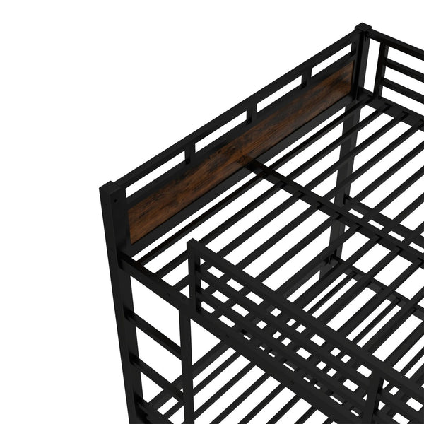 English Elm Twin Xl Solid Pine Loft Bed with Built-in Led Lighting and Storage Shelves Vintage,Wood W1580S00443