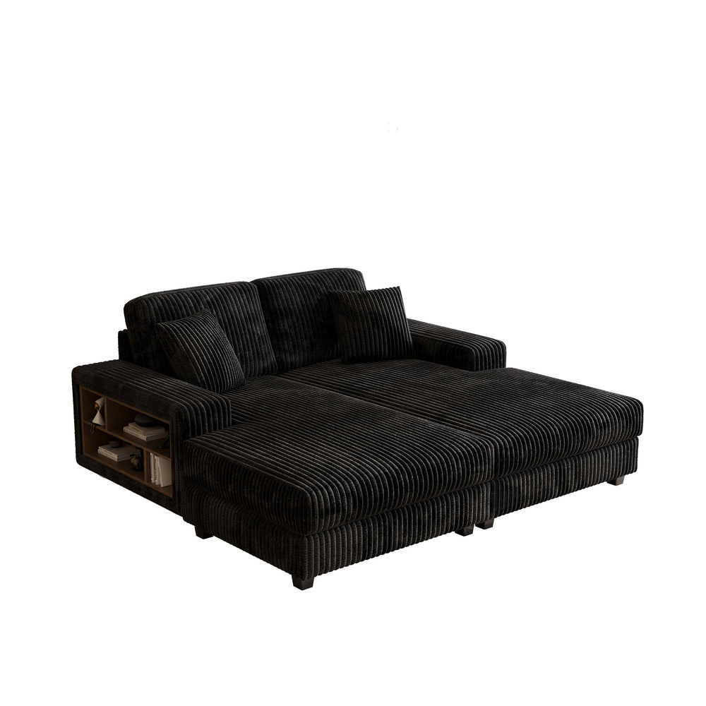 English Elm Convertible Corduroy Sleeper Sofa Chair - Oversized Modern Lounge, Plush Comfort For Guests & Home W1793S00034