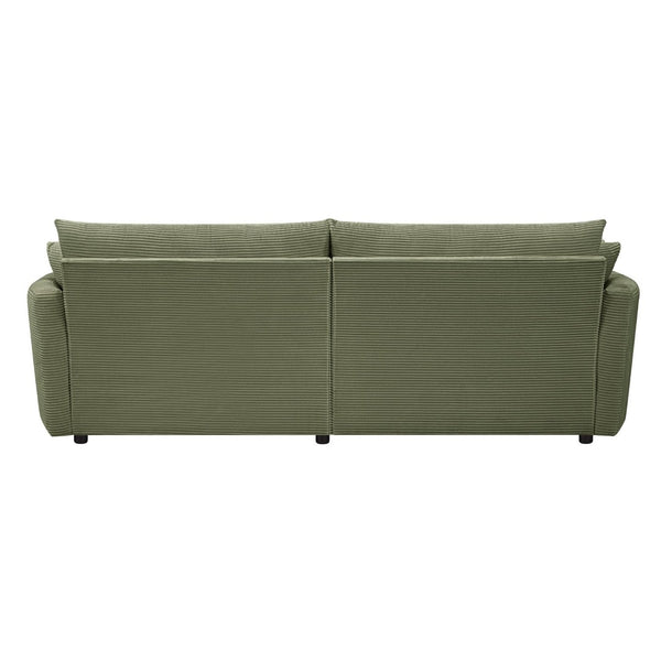 English Elm Oversized Double Chaise Lounge Sofa Bed With Usb Ports, Plush Comfort & Removable Pillows In Green N719S002160F-GIGA