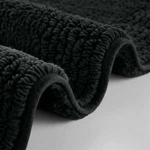 English Elm 1 Heavyweight Cotton Tufted Bath Rug Reversible Spa Grade Absorbent Floor Mat Black B035P319569
