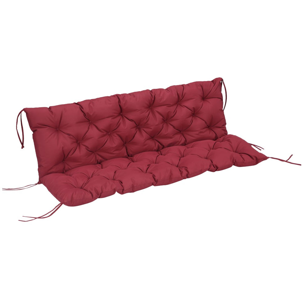 English Elm Outsunny Overstuffed Tufted Patio Bench Cushion Set with Backrest for Porch Swing W2225P174518