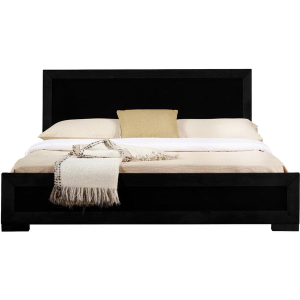 HomeRoots Moma Modern Wooden Platform Bed with Nightstand – Sleek Design, Durable Construction & Storage Solution Black Twin 467541