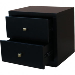 Homeroots Moma Black Wood Platform Twin Bed With Nightstand Black Wood 467541