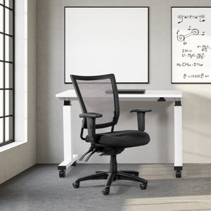 OSP Home Furnishings Soft Frame Ergonomic Task Chair with Progrid Mesh Back and Adjustable Arms for Home Office 69333-30