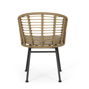 English Elm Randy Outdoor Woven Rattan Accent Chair Set of Two for Patio or Balcony Use N769P334784A