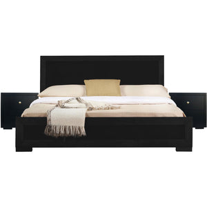 Homeroots Black Wood Queen With Yes Bed Frame Black Wood 467600