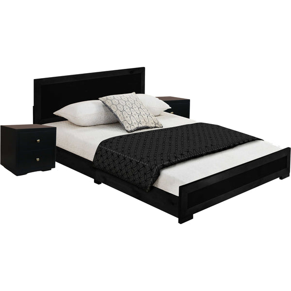 Homeroots Black Wood Queen With Yes Bed Frame Black Wood 467600