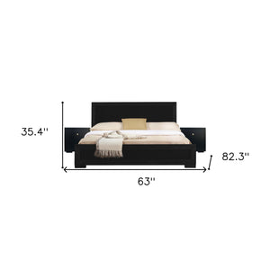 Homeroots Black Wood Queen With Yes Bed Frame Black Wood 467600