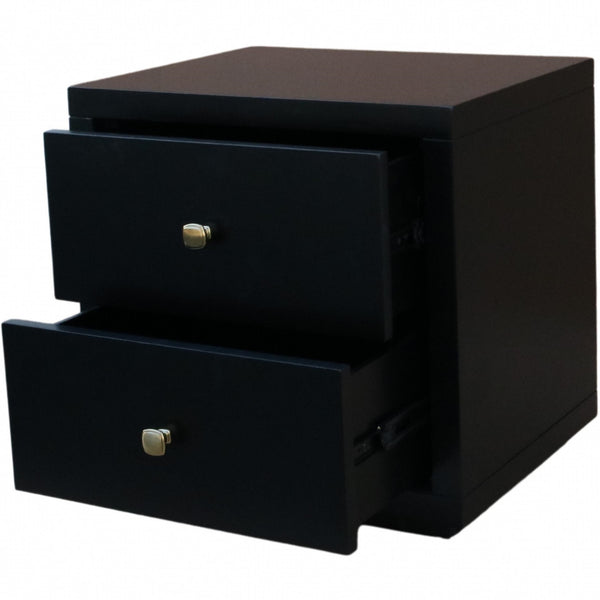 Homeroots Moma Black Wood Platform King Bed With Two Nightstands Black Wood 467613