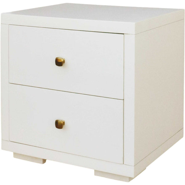 Homeroots Moma White Wood Platform Twin Bed With Nightstand White Wood 467628