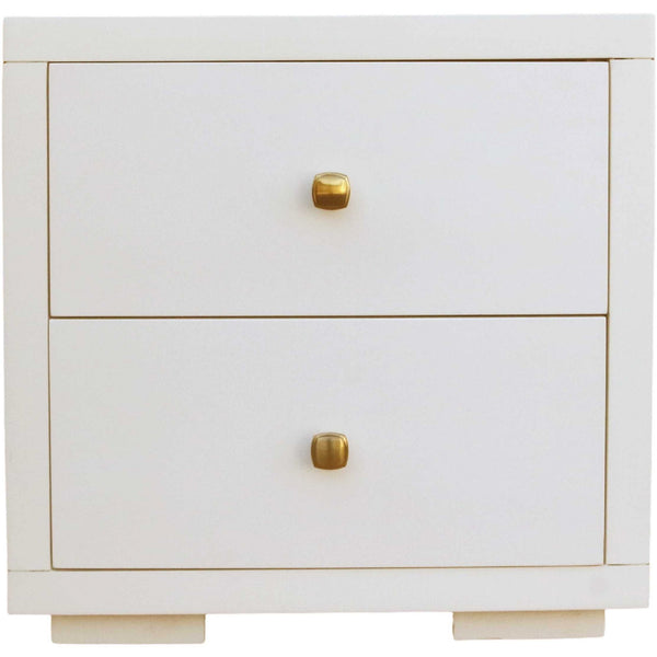 Homeroots Moma White Wood Platform Queen Bed With Two Nightstands White Wood 467650