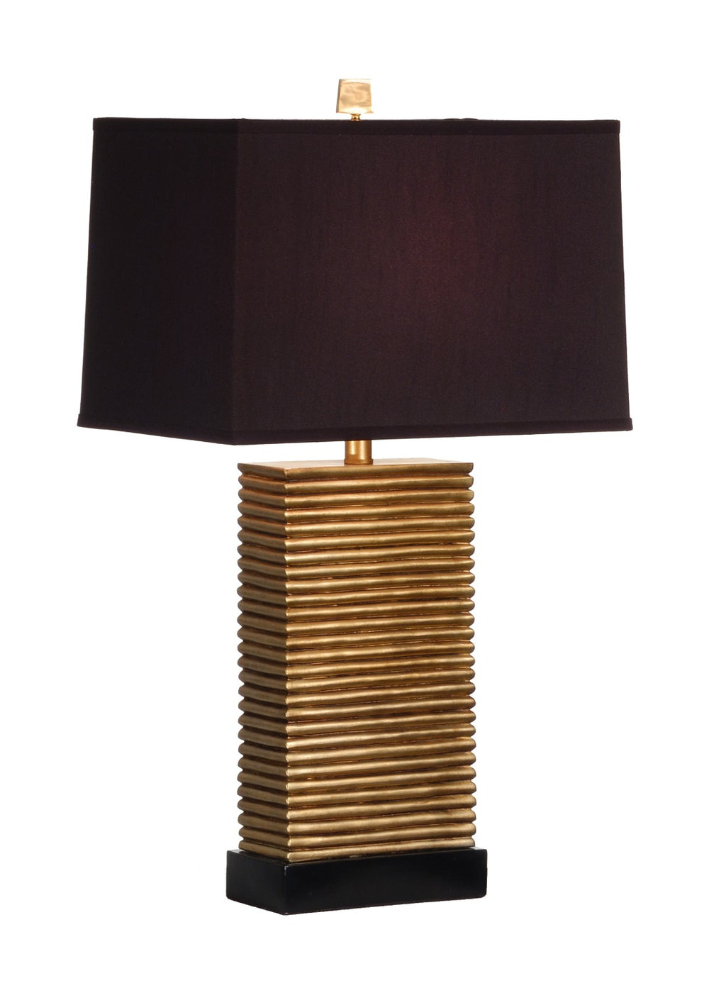 Wildwood Abbington Hand-Decorated Table Lamp With Faux Wood Grain, Gold & Black Accents For Ambient Light 46766-2