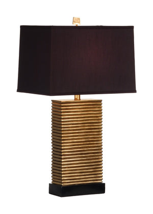 Wildwood Abbington Hand-Decorated Table Lamp With Faux Wood Grain, Gold & Black Accents For Ambient Light 46766-2