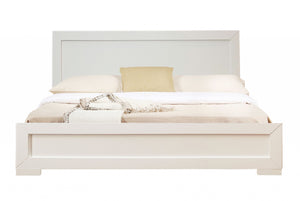 Homeroots Moma White Wood Platform King Bed With Two Nightstands White Wood 467662