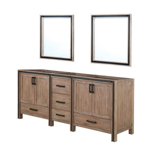 English Elm Rustic Barnwood Double Bath Vanity Set With Mirrors - 80" Wide, Spacious Storage & Farmhouse Style B2731S00588-GIGA