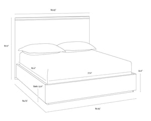 Sunpan ALTMAN Bed - King Size Modern Design with Faux Leather Headboard & Durable Oak Frame for Elegance 106805