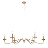 Wellsley 47'' Wide 6-Light Linear Chandelier - Burnished Brass 46799/6 Elk Lighting