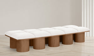 Pavilion Cream Boucle Fabric Bench 467Cream-10C Meridian Furniture