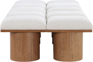 Pavilion Cream Boucle Fabric Bench 467Cream-10C Meridian Furniture