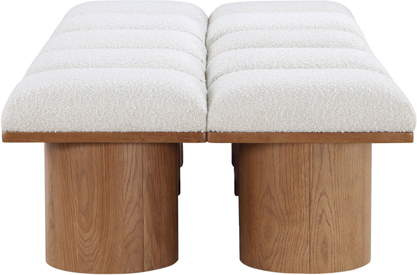 Pavilion Cream Boucle Fabric Bench 467Cream-10C Meridian Furniture