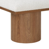 Pavilion Cream Boucle Fabric Bench 467Cream-10C Meridian Furniture
