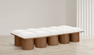 Pavilion Cream Boucle Fabric Bench 467Cream-10D Meridian Furniture