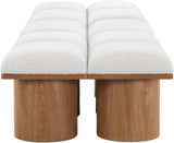 Pavilion Cream Boucle Fabric Bench 467Cream-10D Meridian Furniture
