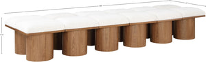 Pavilion Cream Boucle Fabric Bench 467Cream-12C Meridian Furniture