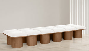 Pavilion Cream Boucle Fabric Bench 467Cream-12C Meridian Furniture