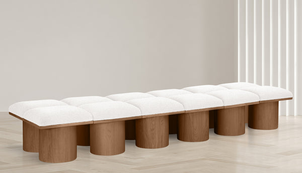 Pavilion Cream Boucle Fabric Bench 467Cream-12C Meridian Furniture