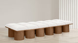 Pavilion Cream Boucle Fabric Bench 467Cream-12D Meridian Furniture