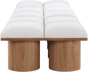 Pavilion Cream Boucle Fabric Bench 467Cream-12D Meridian Furniture