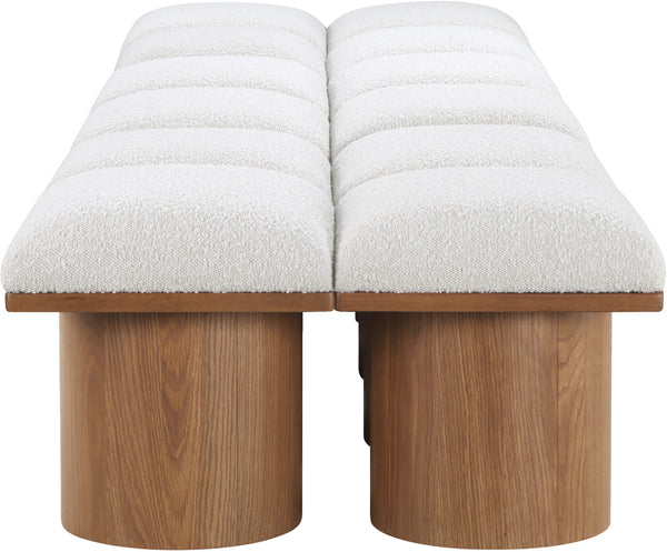 Pavilion Cream Boucle Fabric Bench 467Cream-12D Meridian Furniture