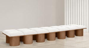 Pavilion Cream Boucle Fabric Bench 467Cream-14C Meridian Furniture