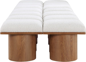 Pavilion Cream Boucle Fabric Bench 467Cream-14C Meridian Furniture