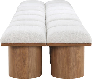 Pavilion Cream Boucle Fabric Bench 467Cream-14D Meridian Furniture