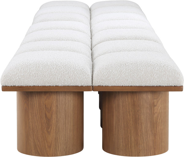 Pavilion Cream Boucle Fabric Bench 467Cream-14D Meridian Furniture