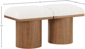 Pavilion Cream Boucle Fabric Bench 467Cream-2A Meridian Furniture