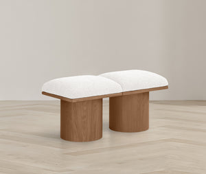 Pavilion Cream Boucle Fabric Bench 467Cream-2A Meridian Furniture