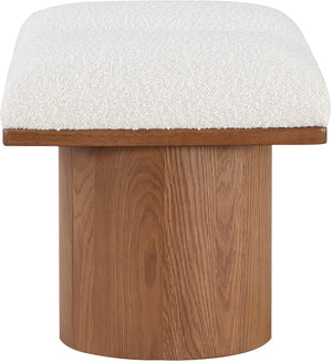 Pavilion Cream Boucle Fabric Bench 467Cream-2A Meridian Furniture