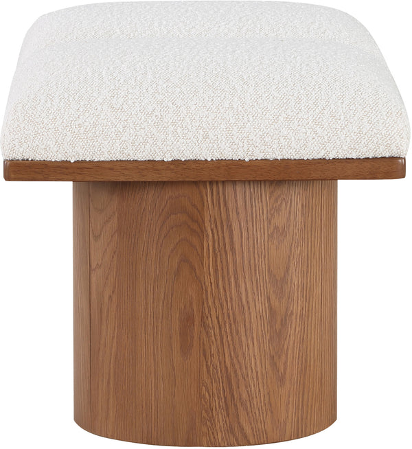 Pavilion Cream Boucle Fabric Bench 467Cream-2A Meridian Furniture