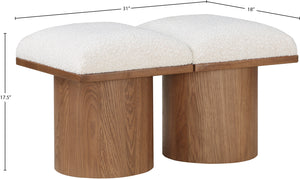 Pavilion Cream Boucle Fabric Bench 467Cream-2B Meridian Furniture