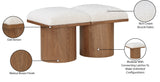Pavilion Cream Boucle Fabric Bench 467Cream-2B Meridian Furniture