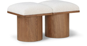 Pavilion Cream Boucle Fabric Bench 467Cream-2B Meridian Furniture