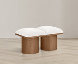 Pavilion Cream Boucle Fabric Bench 467Cream-2B Meridian Furniture