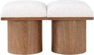 Pavilion Cream Boucle Fabric Bench 467Cream-2B Meridian Furniture